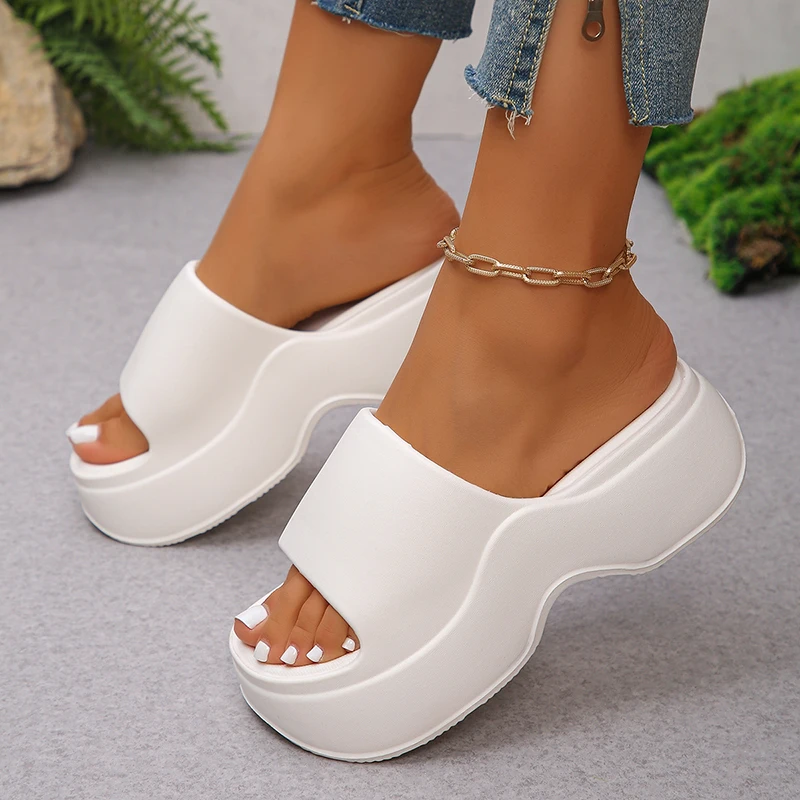 Women Shoes Wedges - Pantoufles à plateforme épaisse pour femmes,