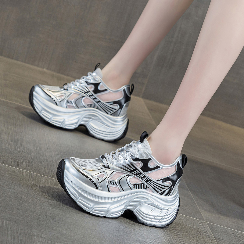 Platform Sneakers Chunky - Baskets compensées 8 cm pour femme,