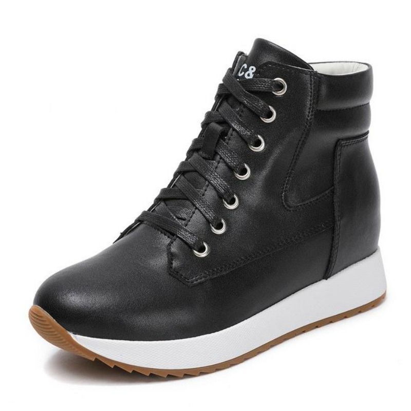 Platform Sneakers Chunky - Bottines en cuir véritable pour femmes,