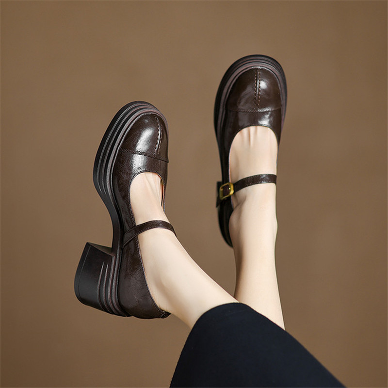Platform Sneakers Chunky - Mary Gasoline-Chaussures à plateforme en cuir