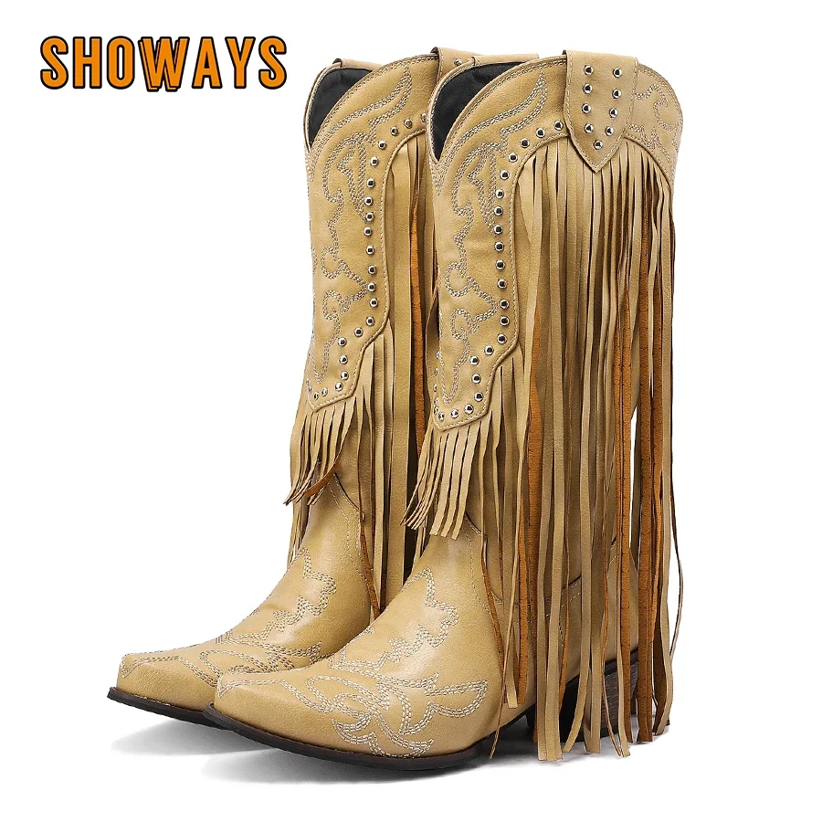 Western Cowgirl Boot - Bottes mi-mollet occidentales à rivets à