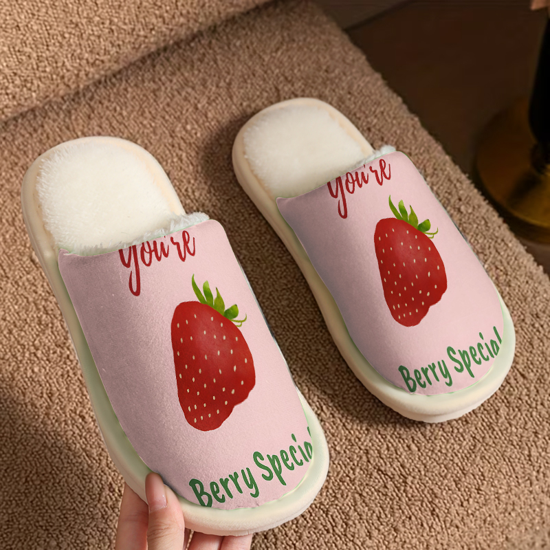 Women Shoes Quote - Strawberry Quote Pantoufles de luxe en