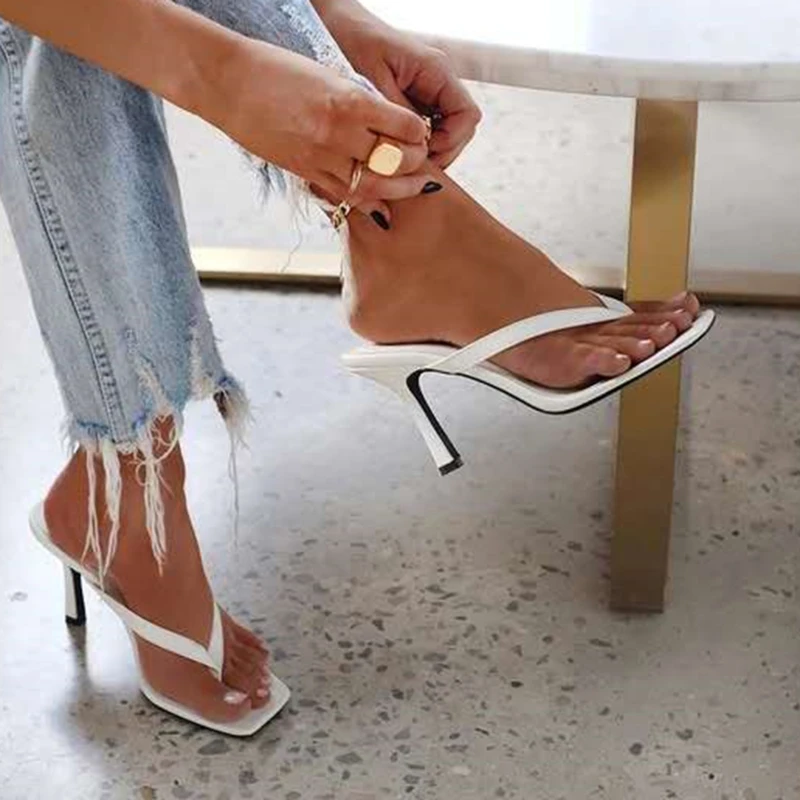 Tongs à talons hauts noirs pou - Women Shoes Mules avis et prix