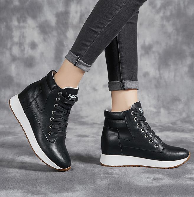 Bottines en cuir véritable pou - Platform Sneakers Chunky avis et prix