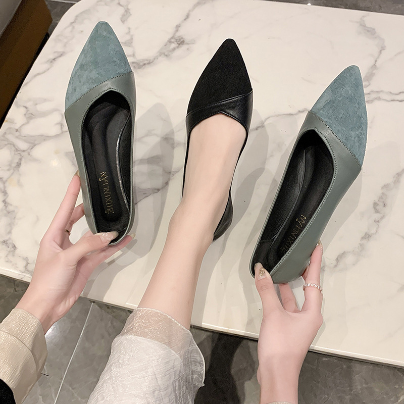 Chaussures plates en cuir noir - Women Shoes Wedges avis et prix