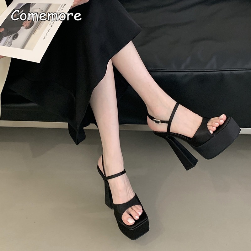 Sandales en Satin à talons hau - Platform Sneakers Chunky avis et prix